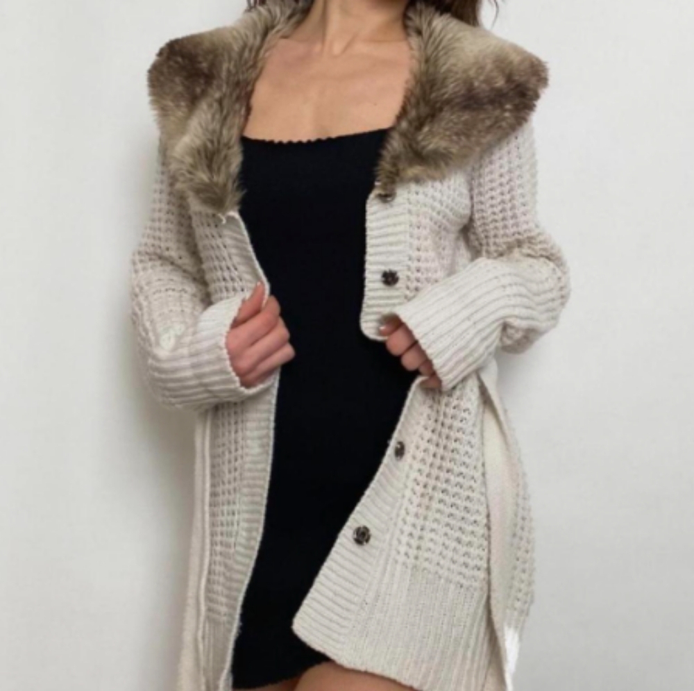 Long Sweater faux Fur